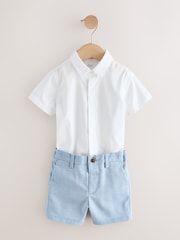 Blue Waistcoat Shirt Shorts & Bow Tie Set (3mths-9yrs) - Image 2 of 4