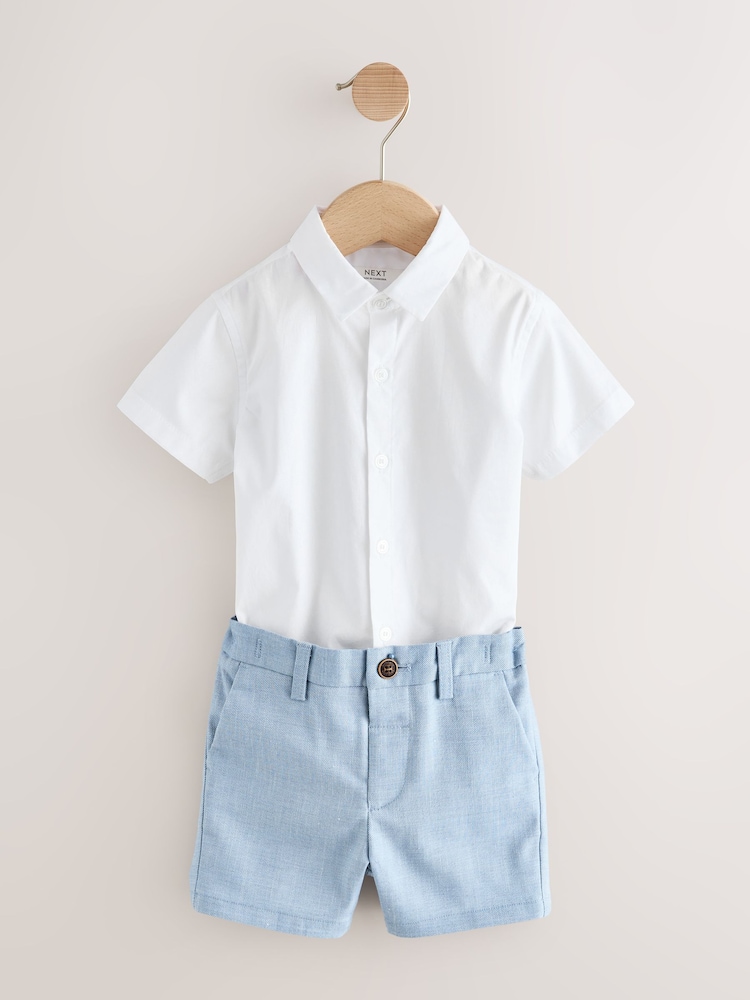 Blue Waistcoat Shirt Shorts & Bow Tie Set (3mths-9yrs) - Image 2 of 4 Blue Waistcoat Shirt Shorts & Bow Tie Set (3mths-9yrs) - Image 2 of 4