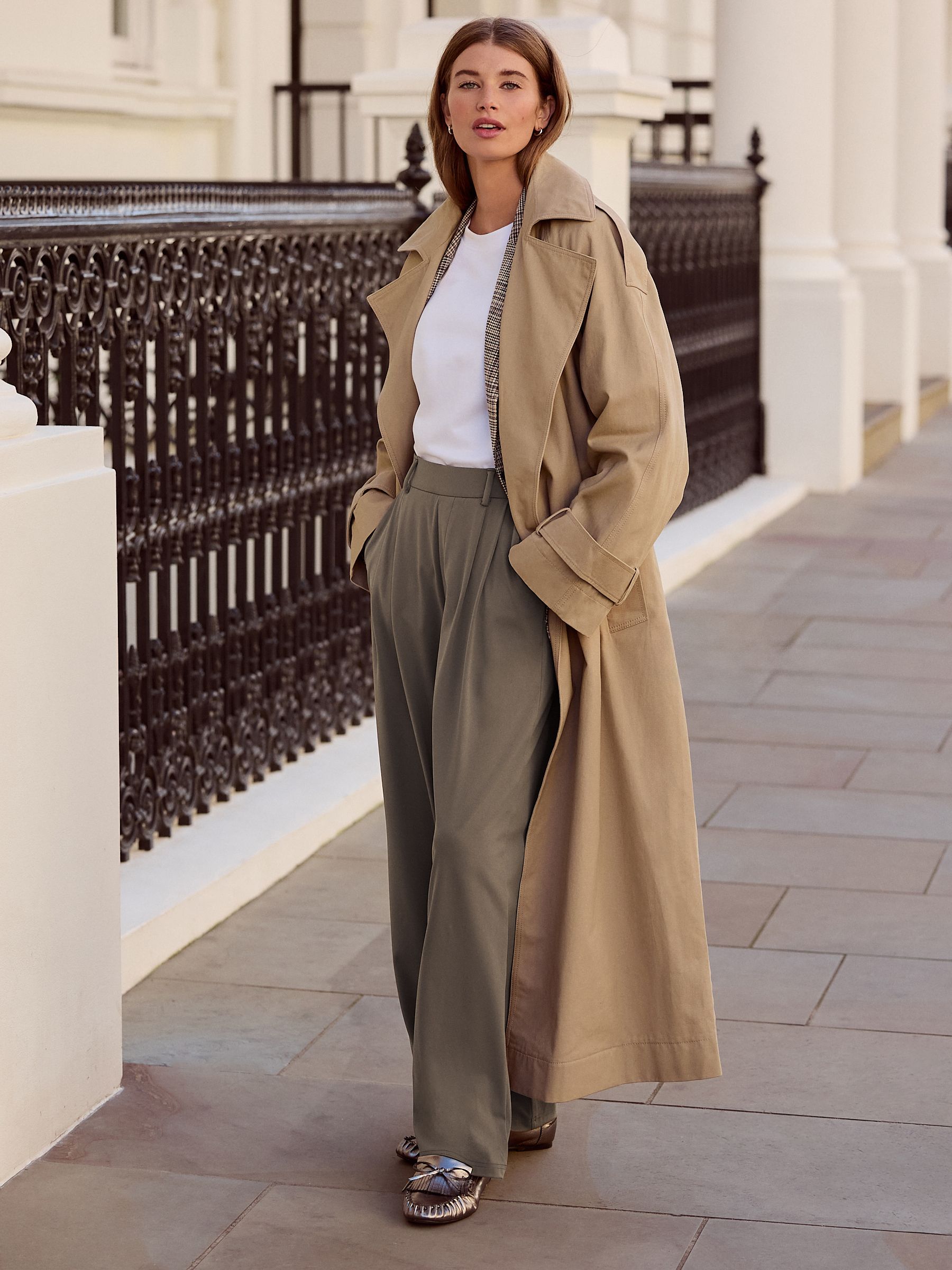 Buy Taupe Brown N. Premium Wide Leg Tailored Jersey Trousers from