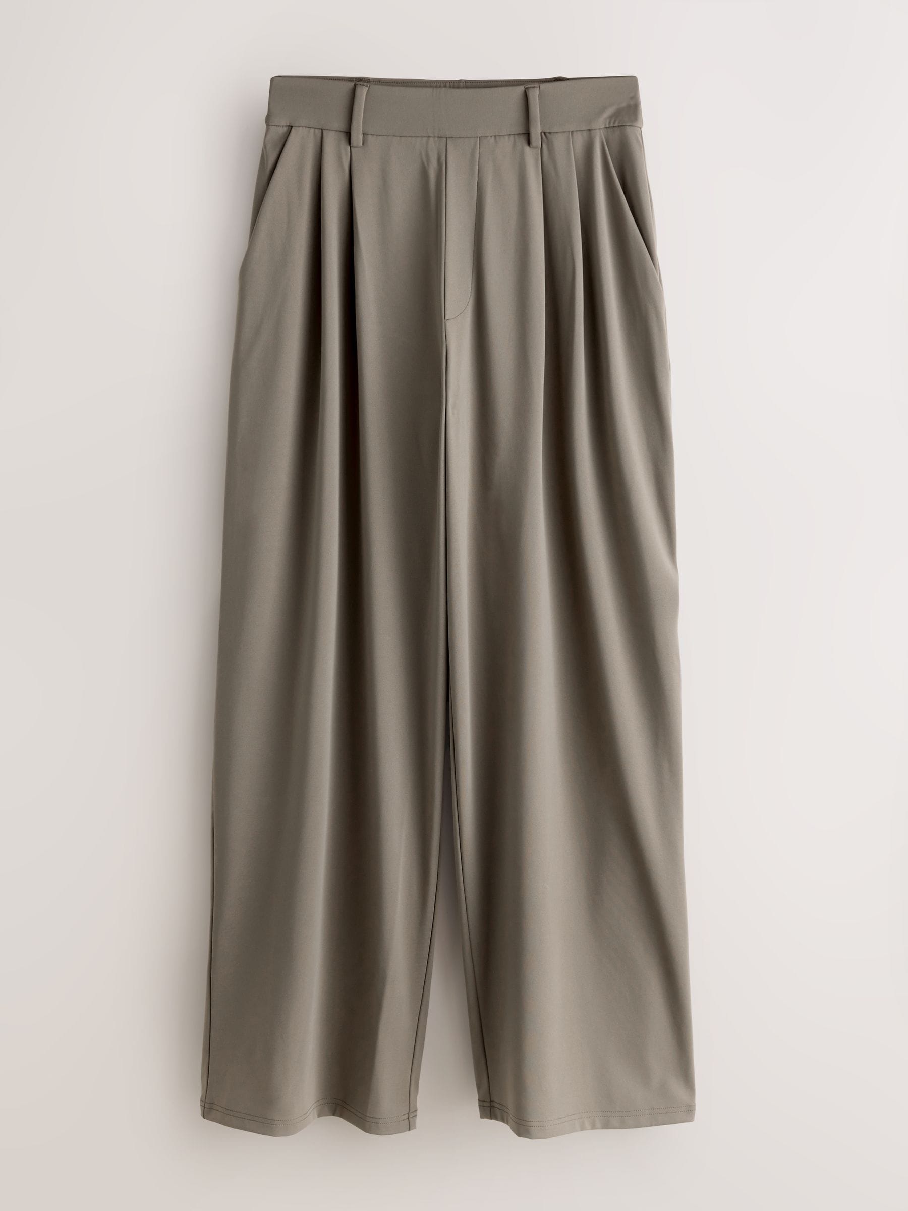 た*や様 【TAUPE】NYLON CONSTRUCTIVE WIDE PANT Satın al Taupe Kahverengi - N. Premium Wide leg Özel Dikim Jersey