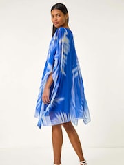 Roman Blue Watercolour Fern Chiffon Dress - Image 3 of 5