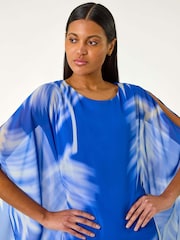Roman Blue Watercolour Fern Chiffon Dress - Image 4 of 5
