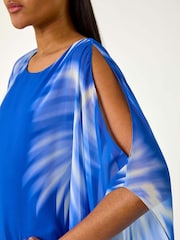 Roman Blue Watercolour Fern Chiffon Dress - Image 5 of 5