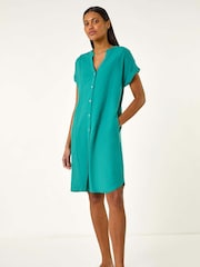 Roman Green Mix Shift Dress - Image 1 of 5