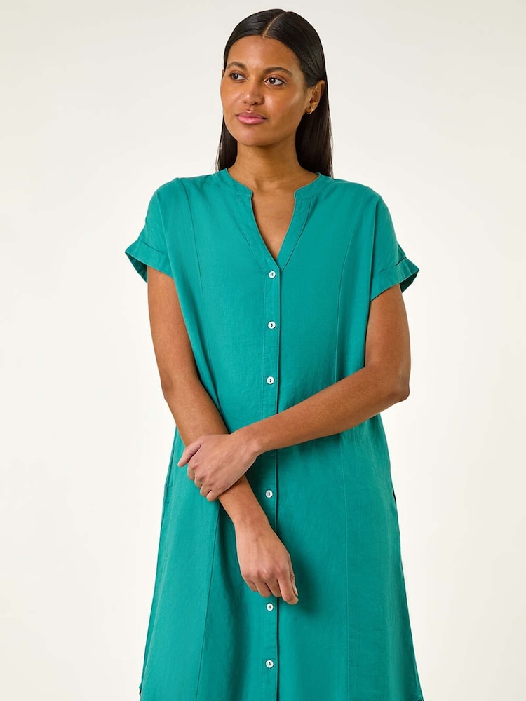 Roman Green Mix Shift Dress - Image 2 of 5