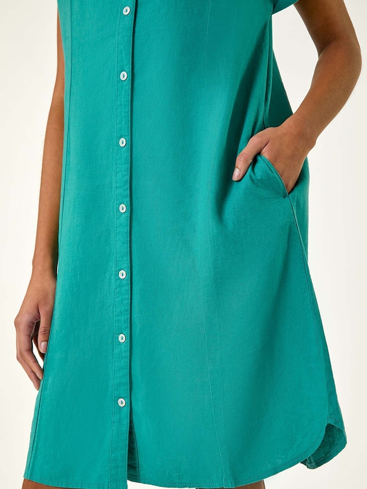 Roman Green Mix Shift Dress - Image 5 of 5