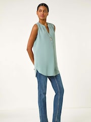 Roman Green Longline Buttoned Tunics Top - Image 2 of 5