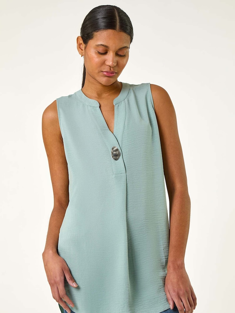 Roman Green Longline Buttoned Tunics Top - Image 4 of 5