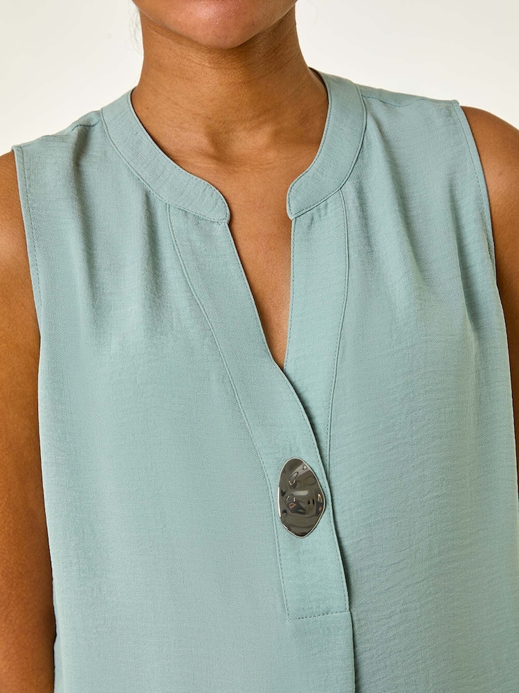 Roman Green Longline Buttoned Tunics Top - Image 5 of 5