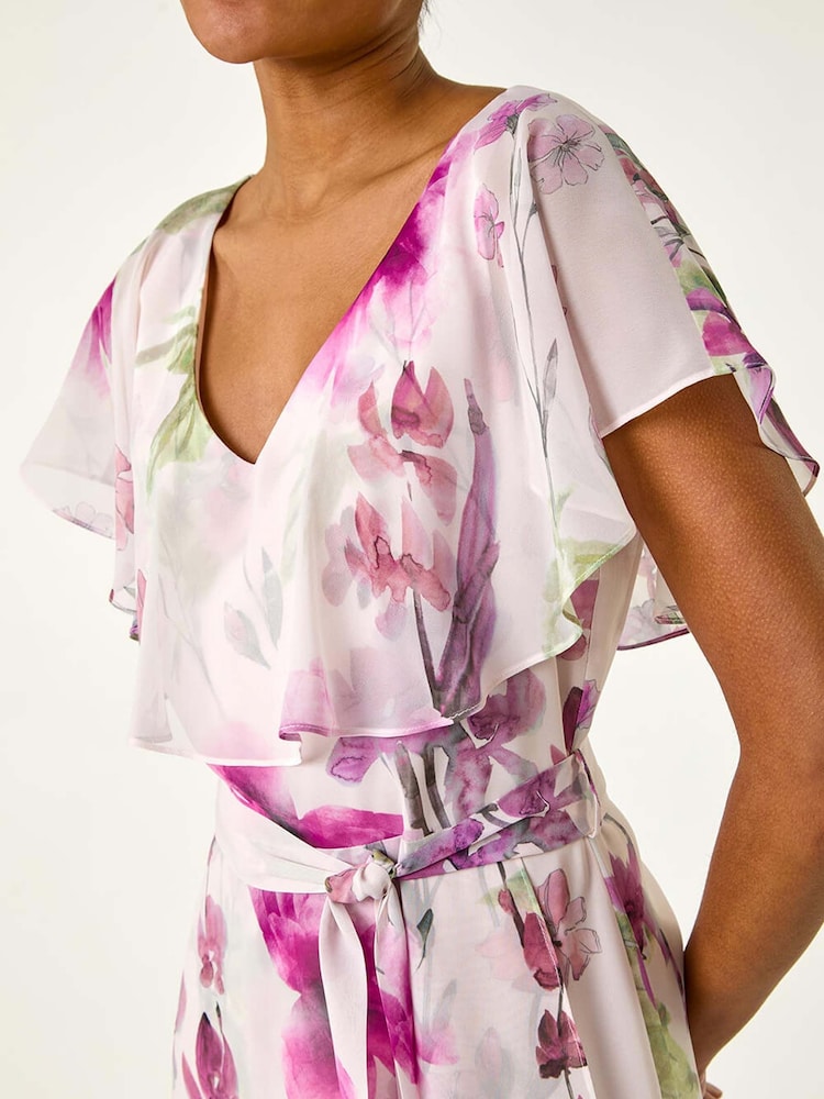 Vestido con estampado floral y diseño a media pierna cruzado de Roman - Imagen 5 de 5 Vestido con estampado floral y diseño a media pierna cruzado de Roman - Imagen 5 de 5