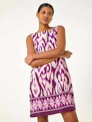 Roman Purple Border Shift Dress - Image 1 of 5