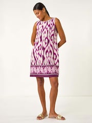 Roman Purple Border Shift Dress - Image 2 of 5