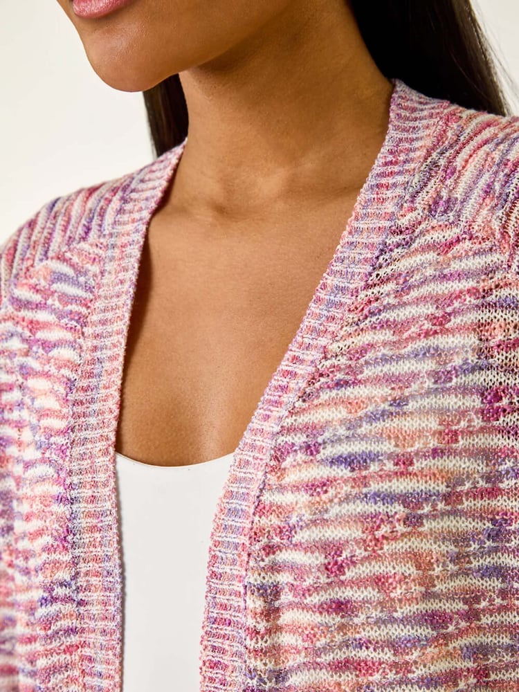 Roman Purple Textured V-Neck Knit Shrug - Image 5 of 5