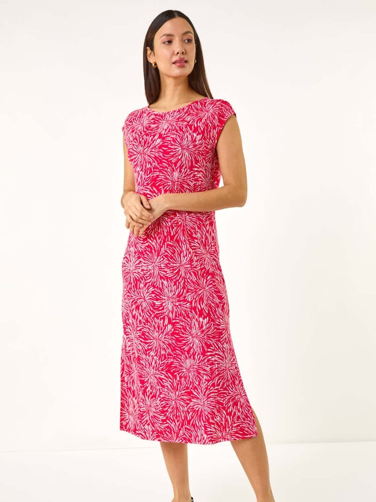 Roman Red Abstract Print A-Line Midi Dress - Image 2 of 5