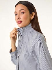 Roman Blue Stripe Safari Jacket - Image 1 of 5