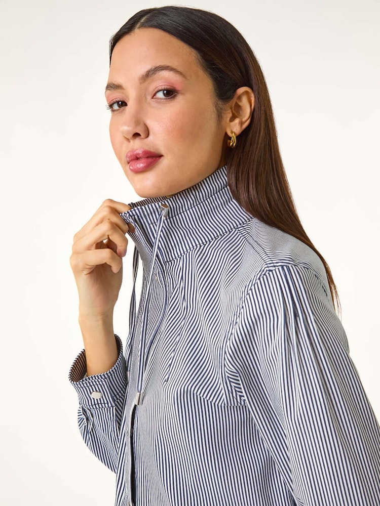 Roman Blue Stripe Safari Jacket - Image 1 of 5