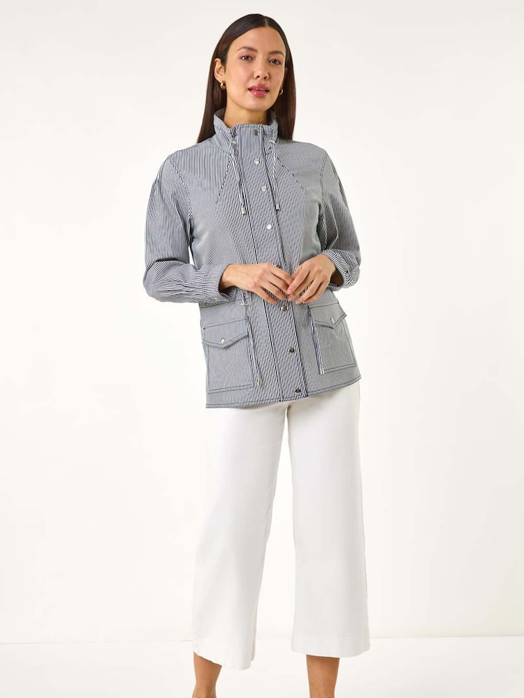 Roman Blue Stripe Safari Jacket - Image 2 of 5