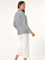 Roman Blue Stripe Safari Jacket - Image 3 of 5