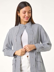 Roman Blue Stripe Safari Jacket - Image 4 of 5