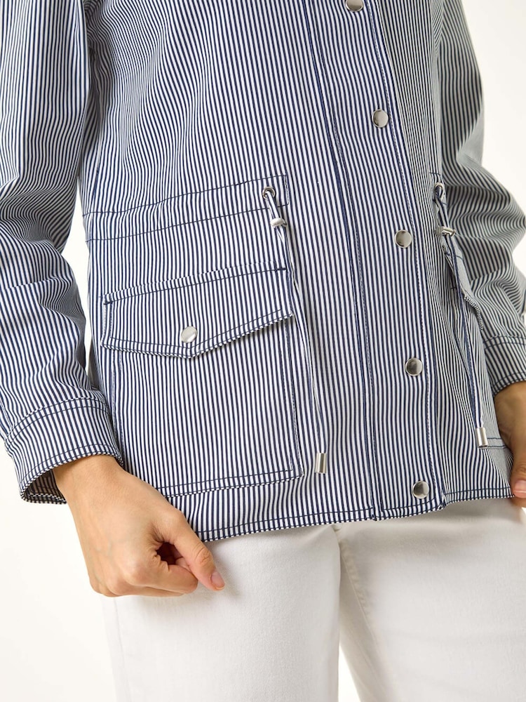 Roman Blue Stripe Safari Jacket - Image 5 of 5