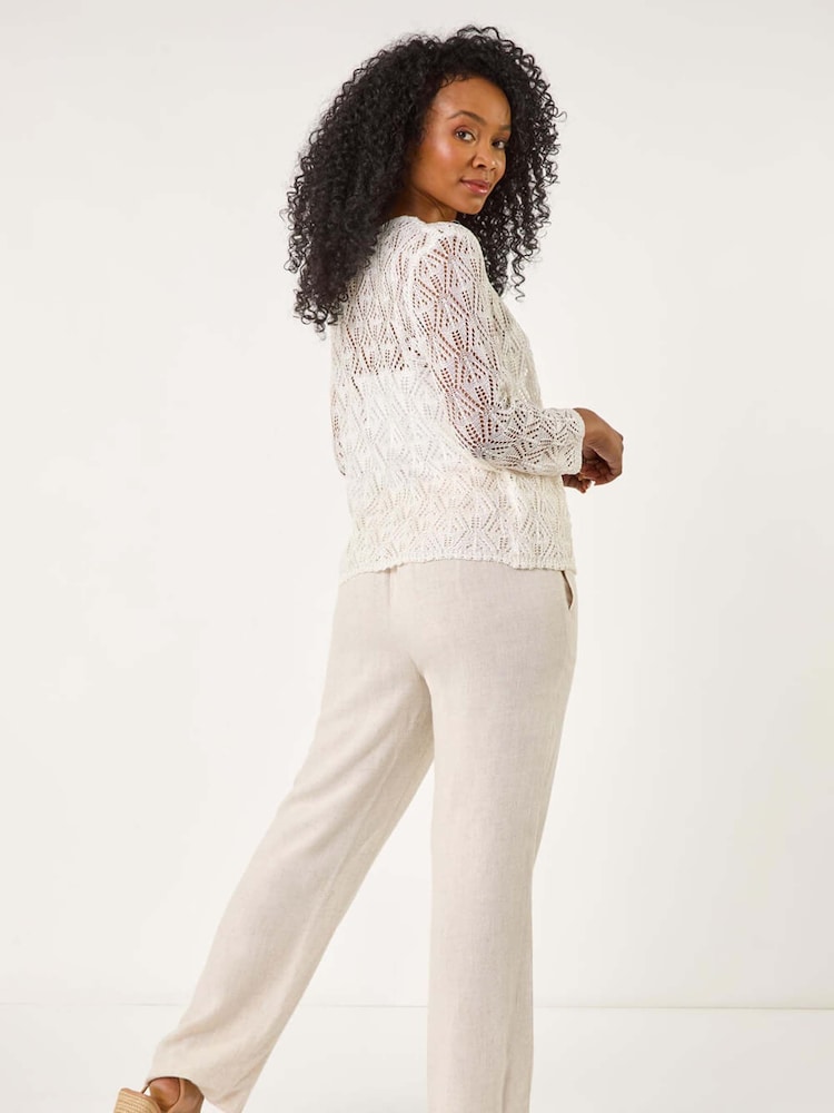 Roman Petite Pointelle Knit Neuletakki - Image 3 of 5