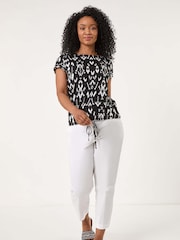 Roman Black Petite Stretch Drawstring Top - Image 2 of 5