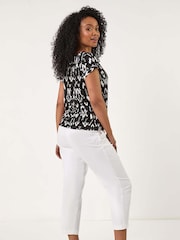 Roman Black Petite Stretch Drawstring Top - Image 3 of 5