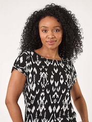 Roman Black Petite Stretch Drawstring Top - Image 4 of 5