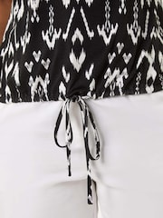 Roman Black Petite Stretch Drawstring Top - Image 5 of 5