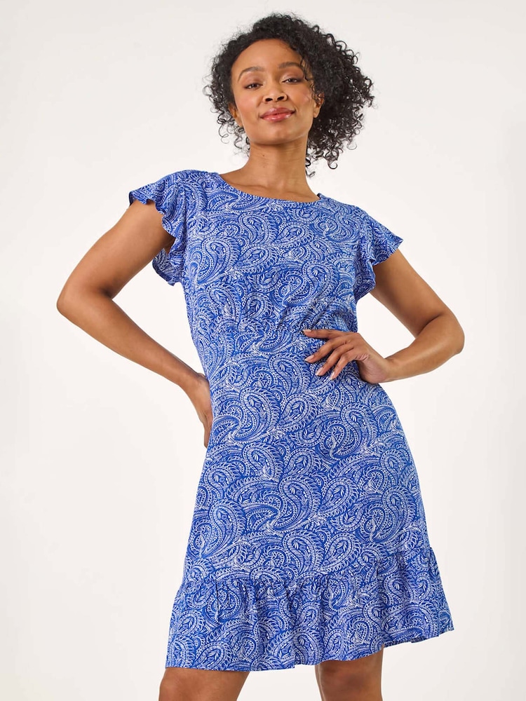 Roman Petite Paisley Print Frill Tea Dress - Imagen 1 de 5 Roman Petite Paisley Print Frill Tea Dress - Imagen 1 de 5