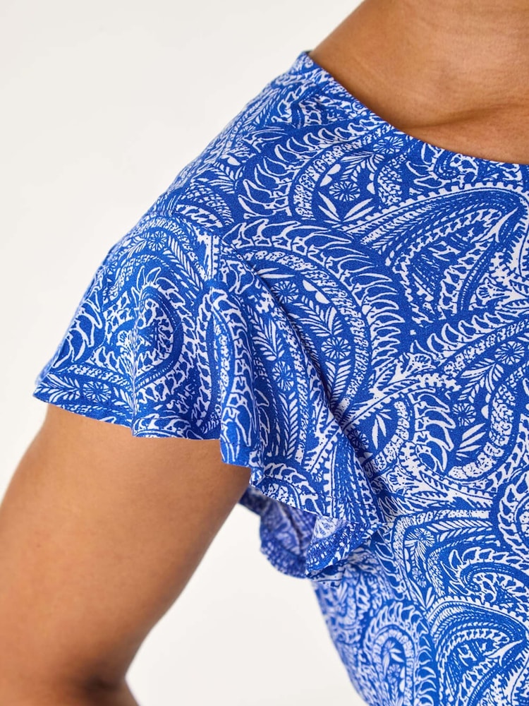 Roman Petite Paisley Print Frill Tea Dress - Imagen 5 de 5 Roman Petite Paisley Print Frill Tea Dress - Imagen 5 de 5