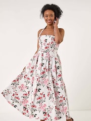 Roman White Petite Floral Print Midi Dress - Image 1 of 5