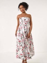 Roman White Petite Floral Print Midi Dress - Image 2 of 5