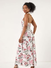 Roman White Petite Floral Print Midi Dress - Image 3 of 5