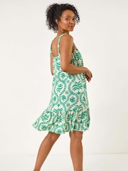 Roman Green Petite Frill Hem Strappy Dress - Image 3 of 5