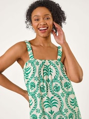Roman Green Petite Frill Hem Strappy Dress - Image 4 of 5
