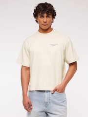 Blanco tiz - Abercrombie & Fitch Back Print Short Sleeve T-Shirt - Imagen 1 de 6