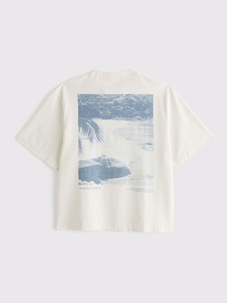 Blanco tiz - Abercrombie & Fitch Back Print Short Sleeve T-Shirt - Imagen 6 de 6