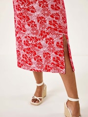 Roman Red Petite Ditsy Floral Midi Dress - Image 5 of 5