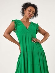 Roman Green Petite Petite Frill Short Dress - Image 1 of 5