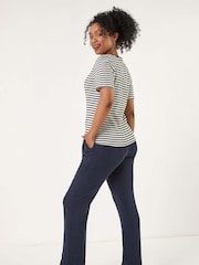 Roman Blue Petite Stripe Short Sleeve Stretch Top - Image 3 of 5