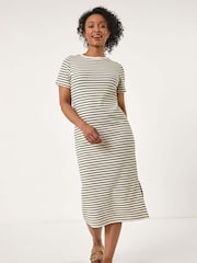Roman Green Petite Stripe Knit Midi Dress - Image 2 of 5