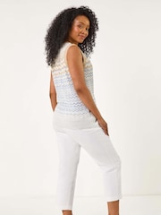 Roman Blue Petite Chevron Stripe Knit Vest - Image 3 of 5