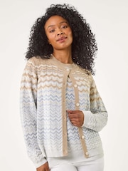 Roman Blue Petite Chevron Stripe Knit Vest - Image 4 of 5