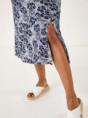 Roman Blue Petite Ditsy Floral Midi Dress - Image 5 of 5