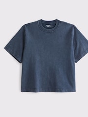 Blau - Abercrombie & Fitch Acid Wash Short Sleeve 100% Cotton T-Shirt - Bild 1 von 2