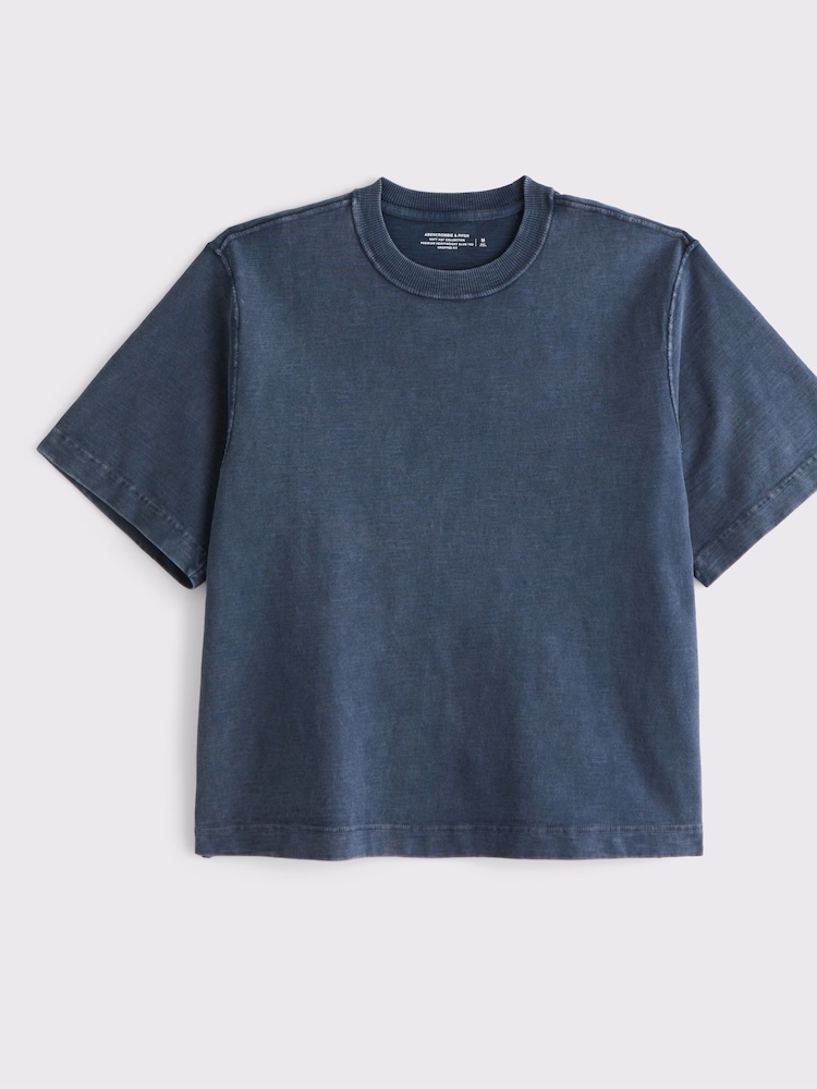 Blau - Abercrombie & Fitch Acid Wash Short Sleeve 100% Cotton T-Shirt - Bild 1 von 2