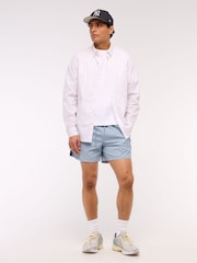 Abercrombie & Fitch Relaxed Nylon Stripe Shorts - Image 1 of 5