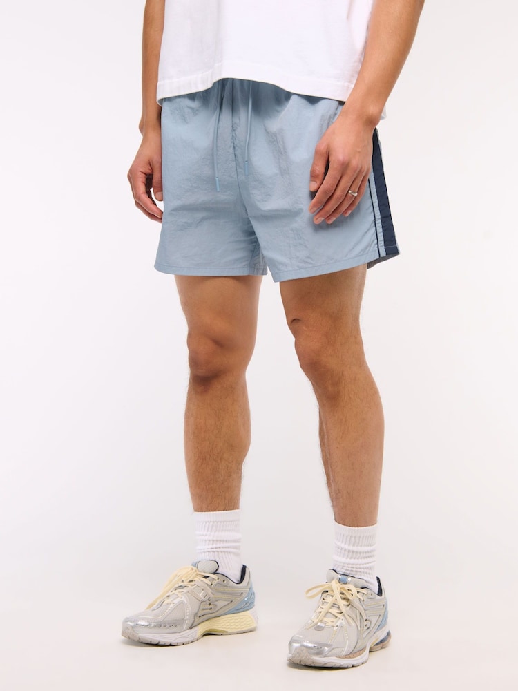 Abercrombie & Fitch Relaxed Nylon Stripe Shorts - Image 2 of 5