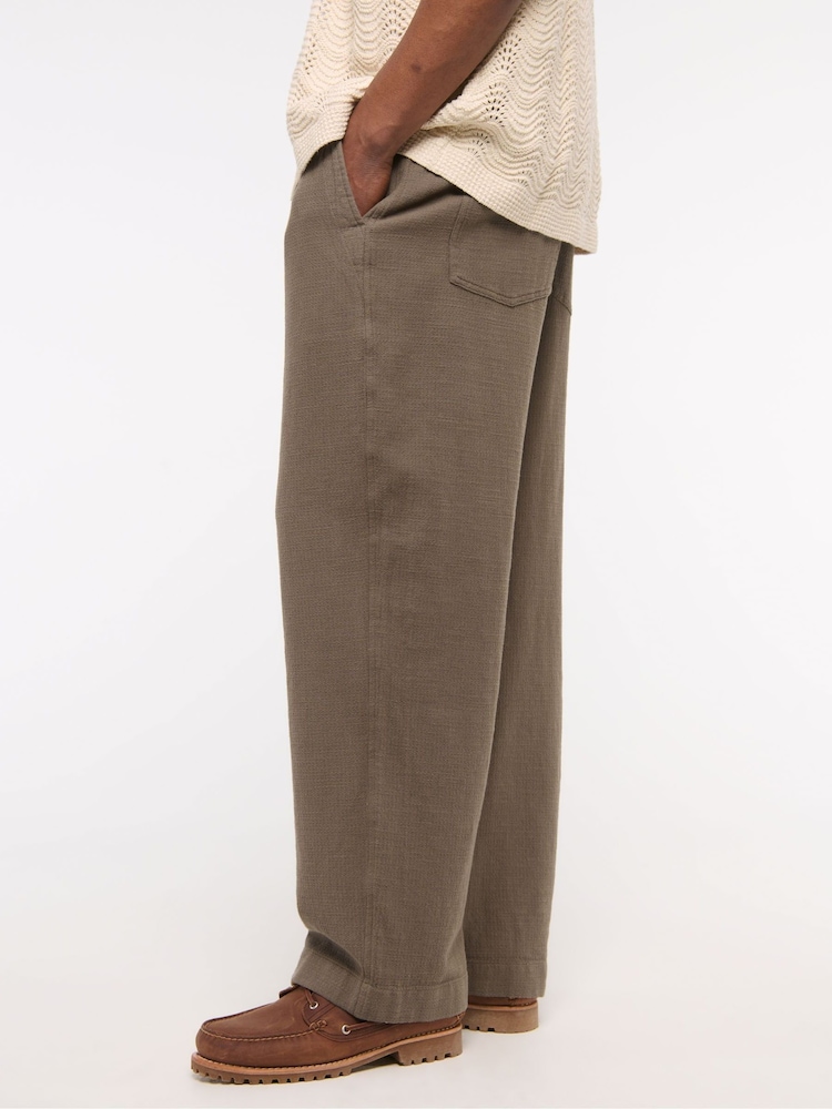 Abercrombie & Fitch Baggy Pull On Brown Trousers - Image 2 of 7